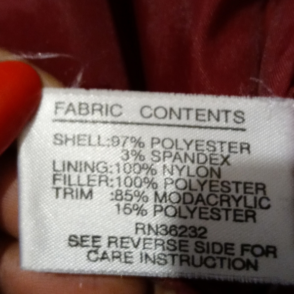 Gallery Red Coat with DK Brown fur SZ Large - Picture 8 of 9